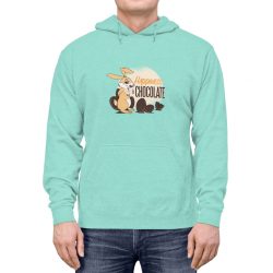 Adult Unisex Hoodie Several Colors - Happiness Is Chocolate Eggs Easter Bunny