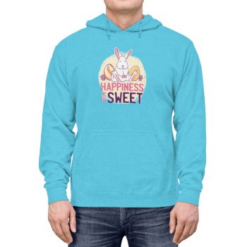 Adult Unisex Hoodie Several Colors - Happiness Is Sweet Easter Bunny