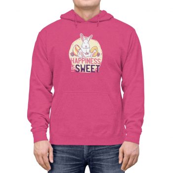 Adult Unisex Hoodie Several Colors - Happiness Is Sweet Easter Bunny