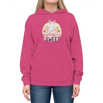 Adult Unisex Hoodie Several Colors - Happiness Is Sweet Easter Bunny