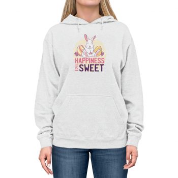 Adult Unisex Hoodie Several Colors - Happiness Is Sweet Easter Bunny