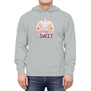 Adult Unisex Hoodie Several Colors - Happiness Is Sweet Easter Bunny