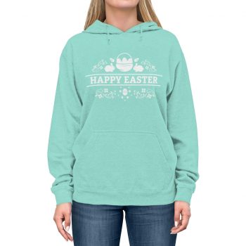 Adult Unisex Hoodie Several Colors - Happy Easter - Eggs Basket Bunny