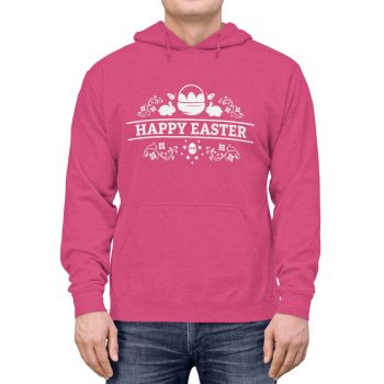 Adult Unisex Hoodie Several Colors - Happy Easter - Eggs Basket Bunny