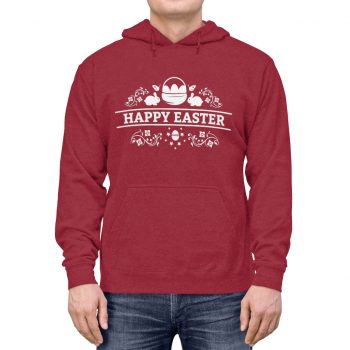 Adult Unisex Hoodie Several Colors - Happy Easter - Eggs Basket Bunny