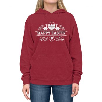 Adult Unisex Hoodie Several Colors - Happy Easter - Eggs Basket Bunny