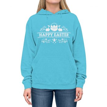 Adult Unisex Hoodie Several Colors - Happy Easter - Eggs Basket Bunny