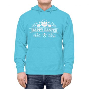 Adult Unisex Hoodie Several Colors - Happy Easter - Eggs Basket Bunny