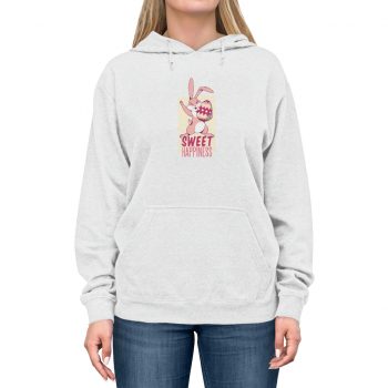 Adult Unisex Hoodie Several Colors - Sweet Happiness - Easter Bunny with Easter Egg