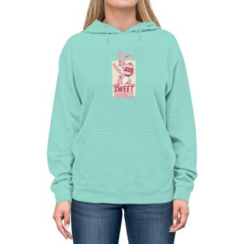 Adult Unisex Hoodie Several Colors - Sweet Happiness - Easter Bunny with Easter Egg