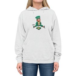 Adult Unisex Hoodie - St Patrick's Day Leprechaun Eating Pizza