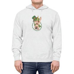 Adult Unisex Hoodie - St Patrick's Day Leprechaun Unicorn Pot of Gold