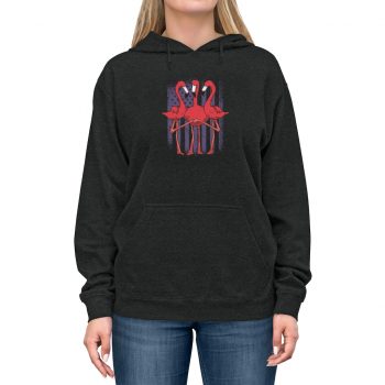 Adult Unisex Hoodie - Three Flamingos American Flag