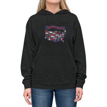 Adult Unisex Hoodie - United States of America Text Map