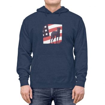 Adult Unisex Hoodie - USA Flag Dog