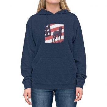 Adult Unisex Hoodie - USA Flag Dog