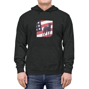 Adult Unisex Hoodie - USA Flag Dog