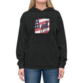 Adult Unisex Hoodie - USA Flag Dog