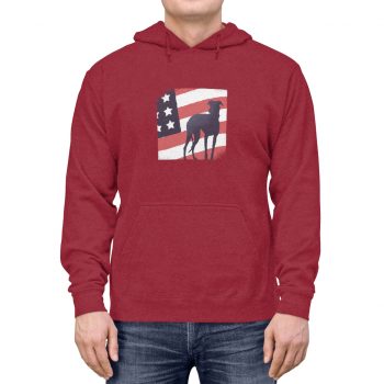 Adult Unisex Hoodie - USA Flag Dog