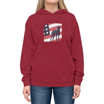 Adult Unisex Hoodie - USA Flag Dog