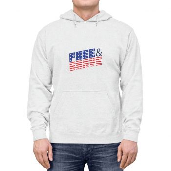 Adult Unisex Hoodie - USA Flag Free and Brave