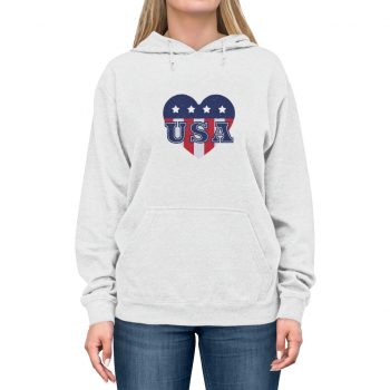 Adult Unisex Hoodie - USA Flag Heart