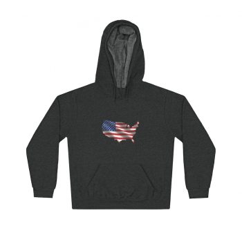 Adult Unisex Hoodie - USA Flag Map of United States