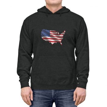 Adult Unisex Hoodie - USA Flag Map of United States