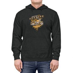 Adult Unisex Hoodie - Vintage Motorcycle American Customs Powered