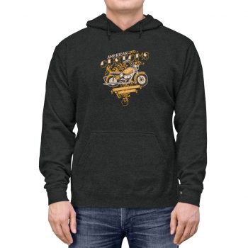 Adult Unisex Hoodie - Vintage Motorcycle American Customs Powered