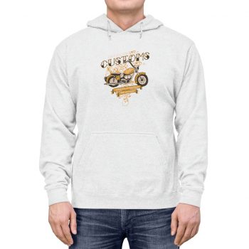 Adult Unisex Hoodie - Vintage Motorcycle American Customs Powered