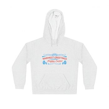 Adult Unisex Hoodie - Warmest Greetings Happy Easter - Red Blue