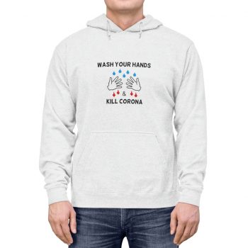 Adult Unisex Hoodie - Wash Your Hands Kill Coronavirus