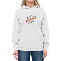 Adult Unisex Hoodie - World Awesomest Mom Red Blue