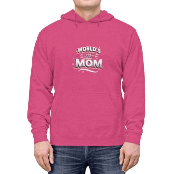 Adult Unisex Hoodie - World's Best Mom Pink White