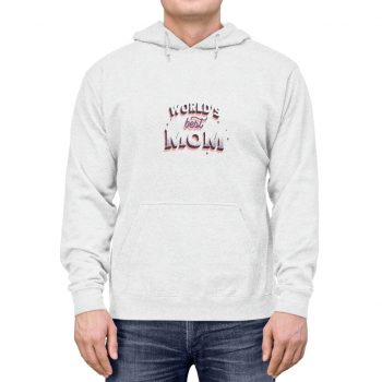 Adult Unisex Hoodie - World's Best Mom Pink White