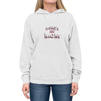 Adult Unisex Hoodie - World's Best Mom Pink White