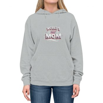 Adult Unisex Hoodie - World's Best Mom Pink White