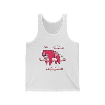 Adult Unisex Jersey Tank Shirt Top - Baby Sloth Sleeping Pink