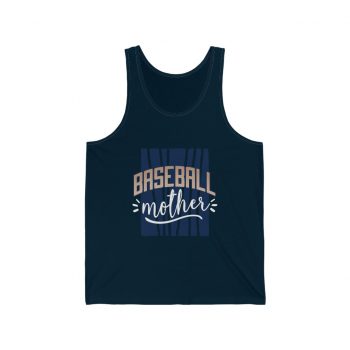 Adult Unisex Jersey Tank Shirt Top - Baseball Mother Blue White