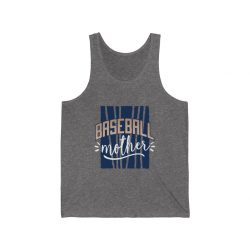 Adult Unisex Jersey Tank Shirt Top - Baseball Mother Blue White