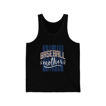 Adult Unisex Jersey Tank Shirt Top - Baseball Mother Blue White