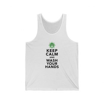 Adult Unisex Jersey Tank Shirt Top - Keep Calm and Wash Your Hands