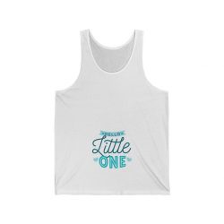 Adult Unisex Jersey Tank Shirt Top - Pregnancy Pregnant - Hello Little One Blue