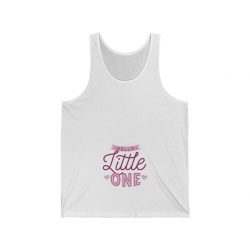 Adult Unisex Jersey Tank Shirt Top - Pregnancy Pregnant - Hello Little One Pink