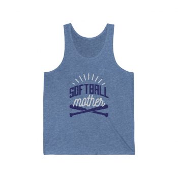 Adult Unisex Jersey Tank Shirt Top - Softball Mother Baseball Bat