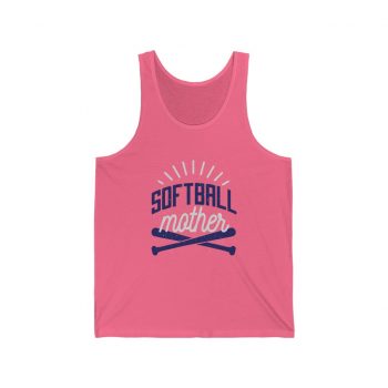 Adult Unisex Jersey Tank Shirt Top - Softball Mother Baseball Bat