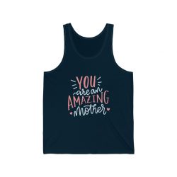 Adult Unisex Jersey Tank Shirt Top - You are an Amazing Mother Hearts Pink