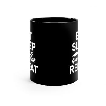 Black Coffee Mug - Eat Sleep Quarantine Repeat