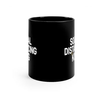 Black Coffee Mug - Social Distancing King